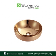SORENTO SRTWB1409-RG Bathroom Ceramic Material Counter Top Basin Rose Gold Basin