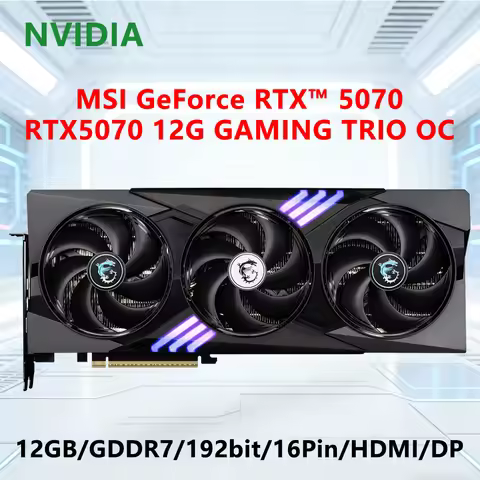 MSI NVIDIA RTX 5070 12GB GDDR7 placa de vídeo RTX5070 12G GAMING TRIO OC gpu 192-bit PCI-E 5.0 HDMI 
