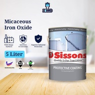 Sissons Micaceous Iron Oxide Silver Grey/Medium Grey/Dark Grey 5L Metal Paint Cat Minyak Cat Besi
