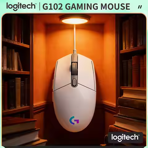 Logitech G102 Wired Mouse, 16.8M RGB Colors, 8000 DPI Adjustable, 6 Keys, Ergonomic Design for PC/Ma