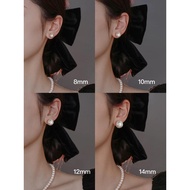 [SG] S999 Silver Pearl Stud Earrings 8mm / 10mm | Hypoallergenic Classic Daily Wear pearl earring