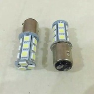1PCS LAMPU REM 24 VOLT BAYONET KAKI 2 KEDIP STROBO 18 MATA LED BUS/TRUVK