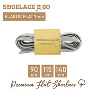 SHOELACE 2 GO ELASTIC RUBBER FLAT SHOELACES - FLAT SHOELACE ELASTIC 7MM - EF7 - E1 - GREY - 90CM 115