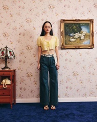 AMBER DENIM(navy-green/navy-yellow/dark-navy)กางเกงยีนส์ผู้หญิง