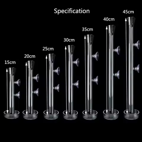 Glass Aquarium Feeder Tube Dish Transparent Fish Tank Shrimp Snail Food Feeder Bowl Aquarium Feeding