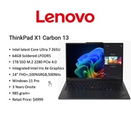 [Max 64GB Ram] ThinkPad X1 Carbon Gen 13 Laptop|14"FHD+|Ultra 7 255U|32GB+1TB|Win11Pro|3 Yr Warranty