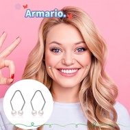 ARMARIO 1 Pair Dimple Trainer, Alloy Facial Beauty Tools Dimple Maker for Cheeks, Pearl Easy to Wear