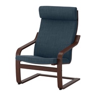 POÄNG 扶手椅, 棕色/hillared 深藍色, 68x83x100 公分
