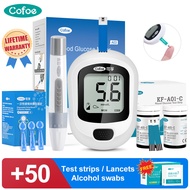 Cofoe Yice Blood Sugar Meter Complete Set With 50Pcs Test Strips 50Pcs Needles Free 50Pcs Alcohol Swabs Blood Glucose Monitoring Glucometer Tester Kit For Diabetes A03ซื้อทันทีเพิ่มลงในเลือด