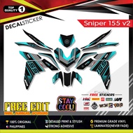Yamaha Sniper 155 Decals Scratch Proof Never Fade Laminated Gloss Vinyl Sticker -Deisnged  by Wandec