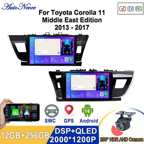 Android 16 2K Incell Screen Multimedia Stereo For Toyota Corolla 11 Middle East Edition 2013 - 2017 