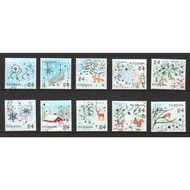 JAPAN 2020 WINTER GREETINGS 84 YEN (SNOW & CRYSTALS) COMP. SET OF 10 STAMPS IN FINE USED CONDITION