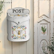 Devoko Embossed Wall-mounted Mailbox, Lockable Holder, Vintage, Decorative Home Decor, Hanging Mailb