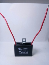 คาปาซิเตอร์พัดลมฮาตาริ  4uf/450v  ( แพ็ค 1ชิ้น ) มิตซูมิ สายสีแดง  แคปพัดลม hatari   ใช้กับพัดลม ยี้