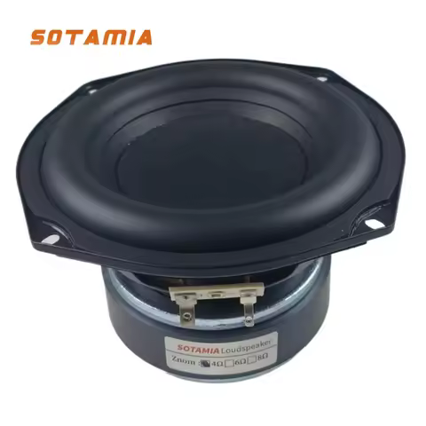 SOTAMIA 1Pcs 5.25 Inch Subwoofer Audio Speaker 4 Ohm 80W Long Stroke Super Bass Hifi Music Desktop B