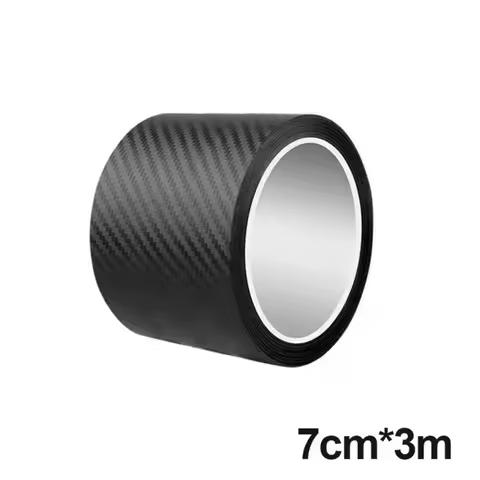 3D Carbon Fiber Sticker Paste Car Threshold Protective Film Anti Scratch Waterproof Matte Black Nano