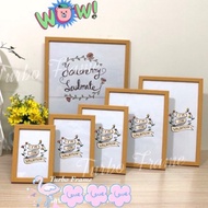 Rubber Wood Frame Bez Color Size 10x15 11x14 10x12 A4 8x12 8x10 6x8 A5 5x7 4x6**With Mirror + Stand 