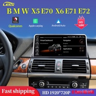 Qualcomm 8 Core 4G 64G 1920X720 Car Video Player Central Multimedia For BMW X5 X6 E70 E71 E72 Androi
