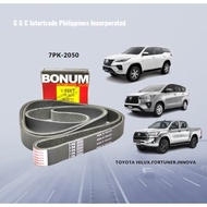 7PK-2050 Bonum Drive Belt/V-Belt for Toyota Hilux/Fortuner/Innova 1GD-2GD