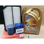 KIA SPECTRA 5 AIR FILTER + OIL FILTER + KOYOMA 10W40 SEMI SYNTHETIC ENGINE OIL