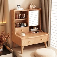 🔥包送貨 實木窗台梳妝枱飄窗梳妝台迷你化妝桌小尺寸專用極窄儲物櫃一體 S0017