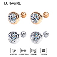 1CT Real Moissanite Bubble Stud Earrings for Women Men 925 Sterling Silver Round Sparkling Diamond E