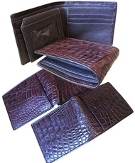 Crocodile leather wallet tamarind color genuine leather long-lasting durable for 10 years
