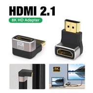 HDMI 2.1 Adapter 90 270 Degree Right Angle HDMI 8K 60Hz Male to Female Converter HDMI-compatible Cable Connector For TV Laptop