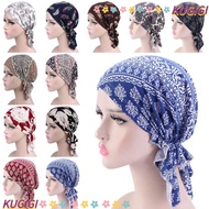 KUGIGI Turban Hat Ruffle Beanie Muslim Cancer Chemo Hat