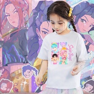 Baju kpop Demon Hunters Huntrix Print Kids T-shirt Unisex HUNTR/X Zoey Print kanak - kanak Tshirt Un
