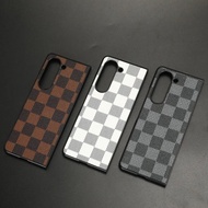 Samsung Galaxy Z Fold 5 Fold5 Case Leather GRID PATTERN Casing