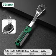 72 Teeth Ratchet Wrench 1/4" 3/8" 1/2" Steel High Torque Ratchet Wrench Socket Quick Release Wide Used Hand Tools