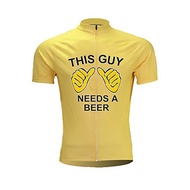 21Grams Men s Short Sleeve Cycling Jersey Yellow Retro Oktoberfest Beer Bike Jersey Top Mountain Bik