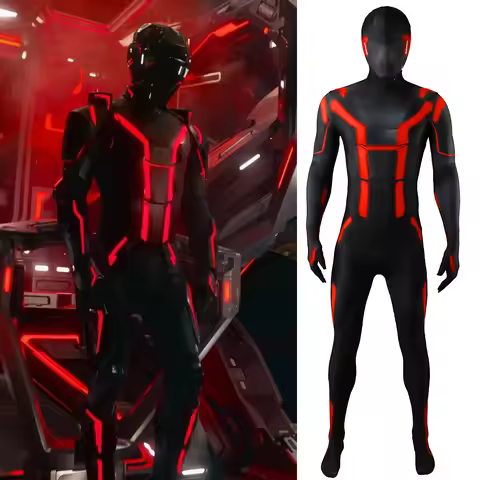 Movie Tron：Ares Jumpsuit Cosplay Costume 3D Print Bodysuits Halloween Masquerade Carnival Party Outf