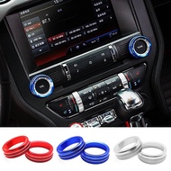 ◇☁¤ 2Pcs Air Condition Radio Knob Rings AC Control Switch Button Decorative Ring Cover for Ford Mustang 2015-2020 Audio Trim