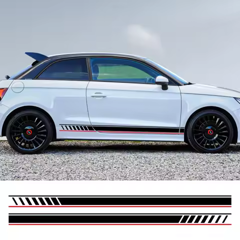 Car Side Stripe Sticker Waterproof Vinyl Decals Accessories For Audi A1 8X GB GBA Sportback Quattro 