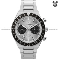 TIMEX TW2Y55800 Men's Analog Watch Q TIMEX CONTINENTAL Chronograph Panda Dial Quartz 40mm SS Bracele