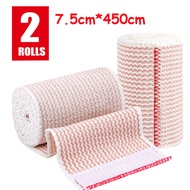 2 Pack Premium Elastic Bandage Wrap Reusable Hook and Loop Compression Wrap Bandage for Knees Ankles