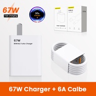 BKWHALE Sạc cáp 6A Type-C Củ sạc 33W MI TURBO CHARGE / Bộ sạc nhanh 67W Max Tương thích với xiaomi r