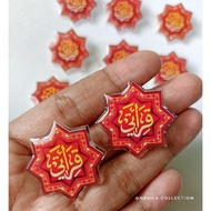 MERAH Qiroati RED LOGO PIN BROS, 8th SQUARE MODEL/SONG BROOCH/JILBAB BROOCH