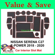 Nissan Serena C27 E-POWER 2018 - 2022 Non-slip Interior Door Pad Cup Mat Door Gate Slot Mat Accessories Slot Mat