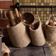 Wall hanging storage basket, jute basket, hanging planters