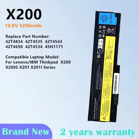 Laptop Battery for Lenovo/IBM Thinkpad X201 X200 X200S X201I Series 42T4834 42T4650 42T4534 45N1171 