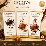 GODIVA MASTERPIECE MILK CHOCOLATE CARAMEL LION OF BELGIUM/HAZELNUT OYSTER/DARK CHOCOLATE GANACHE HEA