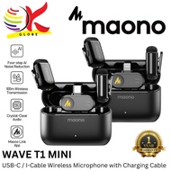 MAONO WAVE T1 MINI WIRELESS MICROPHONE (TYPE-C / I-CABLE) FOR SMARTPHONE WITH MUTE BUTTON, 4-LEVEL A