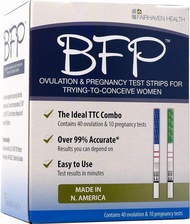 Fairhaven Health BFP Ovulation &amp; Pregnancy Test Strips for Pregnancy Detection - At Home Early Predictor Kit for Fertility &amp; Women Trying to Conceive, 40 LH Ovulation &amp; 10 HCG Levels Pregnancy Test, Made in N. America 50 Count (Pack of 1)