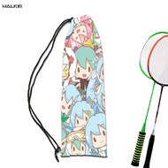 WALKIE Animie Badminton Racket Cover Bag Soft Storage Bag Case Drawstring Pocket Portable Tennis Racket Protection