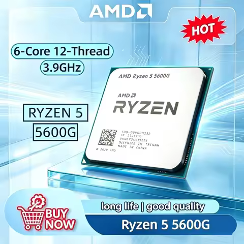 AMD R5 5600G Ryzen 5 3.9GHz CPU, 6-Core 12-Thread Processor, 65W TDP, LGA AM4 Socket Desktop R5 5600