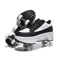 Fast Shipping 4 Wheel Dual-Use Roller Skates Retractable Wheels Roller Shoes Boys And Girls Shoes Wi