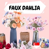 [SG SELLER] Artificial Dahlia Flower Faux Flowers Wedding Floral Decoration Indoor Plant Home Decoration Vase Deco